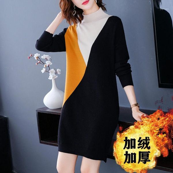 women's sweaters women sweater long for winter 2021 fashion patchwork half turtleneck loose all-match bottom female s-3xl1, White;black
women's sweaters women sweater long for winter 2021 fashion patchwork half turtleneck loose all-match bottom female s-3xl1, White;black
