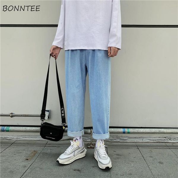 men's jeans men denim straight loose solid all-match male streetwear casual trousers vintage korean style ulzzang button zipper, Blue
men's jeans men denim straight loose solid all-match male streetwear casual trousers vintage korean style ulzzang button zipper, Blue