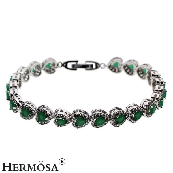hermosa jewelry green heart-shaped tennis bracelet silver color bracelets 7 inch qa31, Black
hermosa jewelry green heart-shaped tennis bracelet silver color bracelets 7 inch qa31, Black