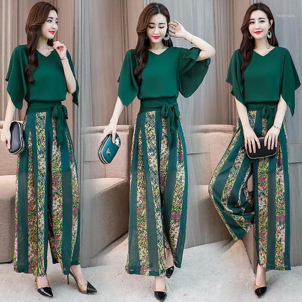 new arrival women summer suits two pieces elegant fashion floral printed blouses female wide leg pant suits sets, White
new arrival women summer suits two pieces elegant fashion floral printed blouses female wide leg pant suits sets, White