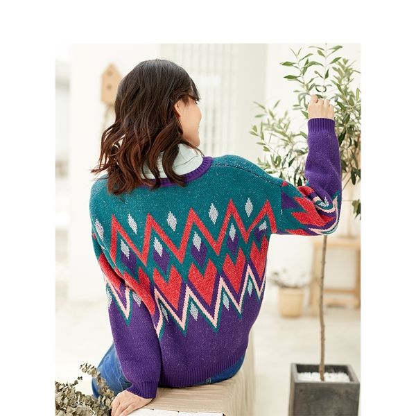 inman winter new arrival contrast wave jacques weave lazy style women pullover sweater 201030, White
inman winter new arrival contrast wave jacques weave lazy style women pullover sweater 201030, White