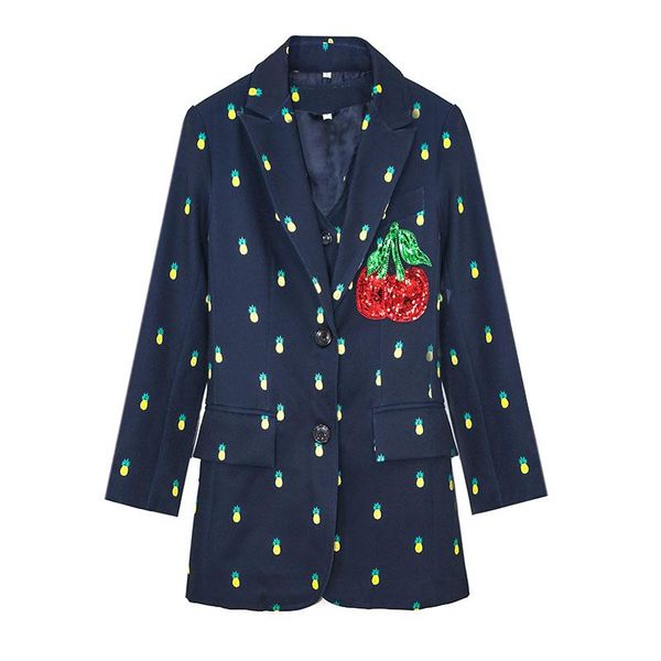 women's suits & blazers women casual black embroidery pineapple blazer slim and jackets female marynarka damska bleiser feminino, White;black
women's suits & blazers women casual black embroidery pineapple blazer slim and jackets female marynarka damska bleiser feminino, White;black