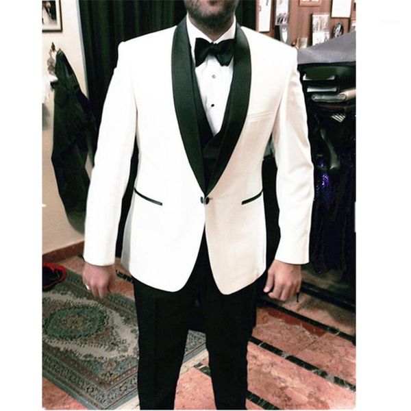 white wedding groom tuxedos black shawl lapel men suits three piece custom made men suit new arrival (jacket+vest+pants)1, White;black
white wedding groom tuxedos black shawl lapel men suits three piece custom made men suit new arrival (jacket+vest+pants)1, White;black
