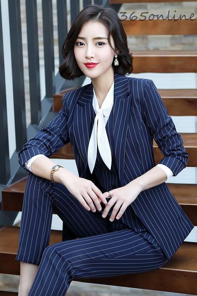 formal uniform designs women business suits autumn winter elegant striped for ladies office work wear styles blazers, White
formal uniform designs women business suits autumn winter elegant striped for ladies office work wear styles blazers, White