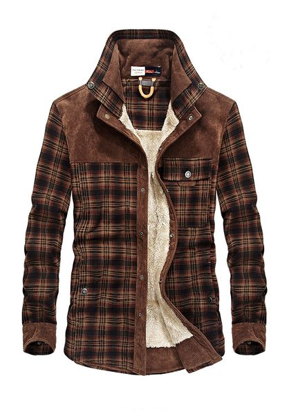 shirts plus size plaid flannel jackets autumn winter warm fleece thick coats pocket single breast loose lapel neck mens designer military, Black;brown
shirts plus size plaid flannel jackets autumn winter warm fleece thick coats pocket single breast loose lapel neck mens designer military, Black;brown