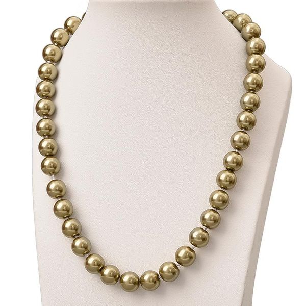 special greeny-brown pearls 10mm created for charm necklace round pearl shell imitation necklace statement women 18inch h840, Silver
special greeny-brown pearls 10mm created for charm necklace round pearl shell imitation necklace statement women 18inch h840, Silver