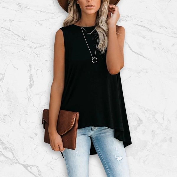 dnw5z solid base medium length vest women's round neck medium irregular pullover summer solid base t-shirt length t-shirt vest sleevele, White
dnw5z solid base medium length vest women's round neck medium irregular pullover summer solid base t-shirt length t-shirt vest sleevele, White