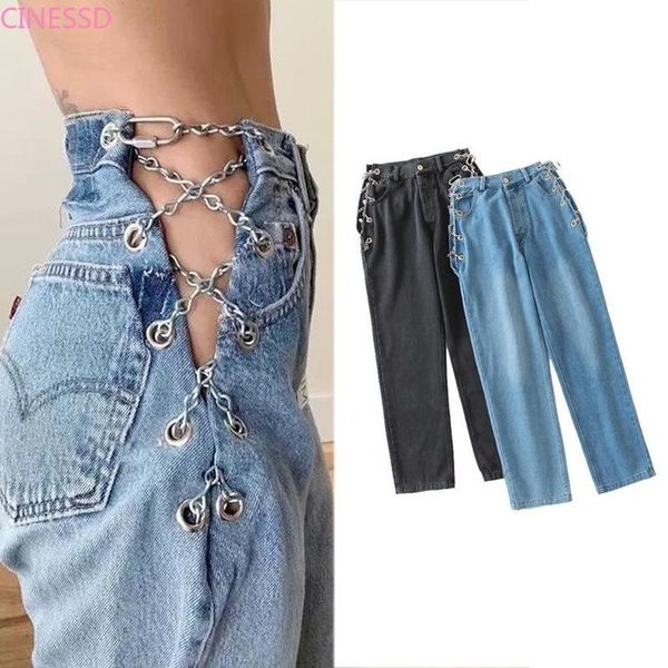 women's jeans 2021 fashion chain high waist wide leg pants women streetwear harajuku long pant loose clothing, Blue 
women's jeans 2021 fashion chain high waist wide leg pants women streetwear harajuku long pant loose clothing, Blue