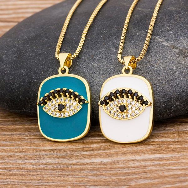 chains geometric turkish crystal cz evil eye enamel pendant necklace for women gold color jewelry link charm choker, Silver
chains geometric turkish crystal cz evil eye enamel pendant necklace for women gold color jewelry link charm choker, Silver