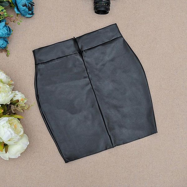 black leather skirt women high waist skirt female short mini skirt side split zip club bottoms