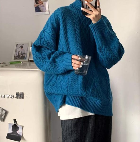 men's sweaters yelina solid color turtleneck sweater 2021 winter women's korean loose man fashion classic clothes, White;black
men's sweaters yelina solid color turtleneck sweater 2021 winter women's korean loose man fashion classic clothes, White;black