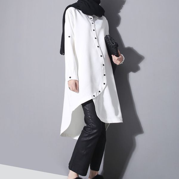 cotton black white long loose asymmetric irregular women shirt dress plus size 2020 spring summer new y200805, Black;pink
cotton black white long loose asymmetric irregular women shirt dress plus size 2020 spring summer new y200805, Black;pink