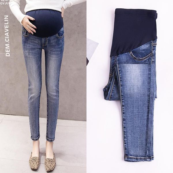 601# maternity clothes spring autumn slimming maternity jeans slimming easy matching trousers, White