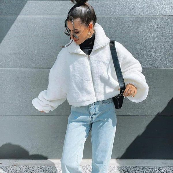women warm coat autumn winter short woolen outerwear solid color long sleeve round neck zipper pullover cardigan, Black;brown
women warm coat autumn winter short woolen outerwear solid color long sleeve round neck zipper pullover cardigan, Black;brown