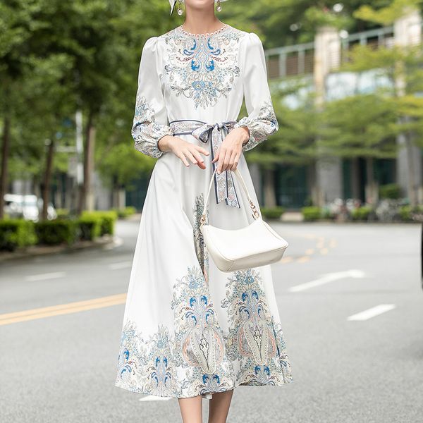 2021 autumn new vintage style print long sleeve thin belt adjustment elegant temperament mid-length dress eic3, Black;gray
2021 autumn new vintage style print long sleeve thin belt adjustment elegant temperament mid-length dress eic3, Black;gray