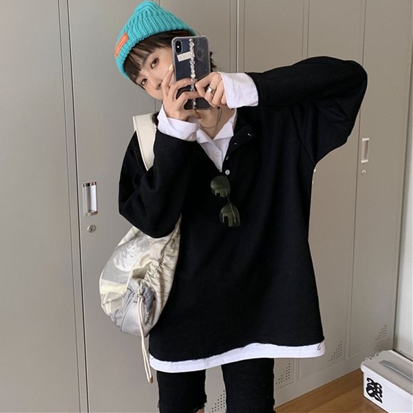 colorfaith new autumn winter women sweatshirts pullovers fake two pieces buttons oversized korean pop lady jumpers ss1308 201203, Black
colorfaith new autumn winter women sweatshirts pullovers fake two pieces buttons oversized korean pop lady jumpers ss1308 201203, Black