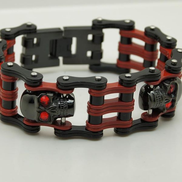 link, chain cool men/boy black & red plating cz stone eye motorcycle bike rocky cowboy 316l stainless steel bracelet
link, chain cool men/boy black & red plating cz stone eye motorcycle bike rocky cowboy 316l stainless steel bracelet