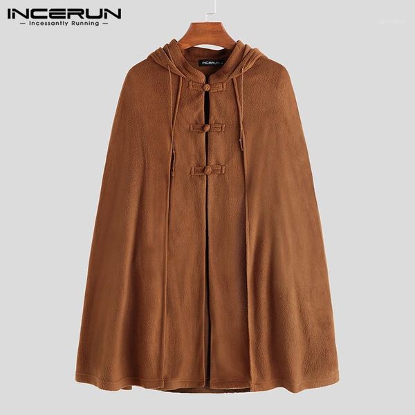 men's trench coats incerun men cloak solid color hooded vintage button casual ponchos loose streetwear jackets fleece cape male s-5xl1, Tan;black
men's trench coats incerun men cloak solid color hooded vintage button casual ponchos loose streetwear jackets fleece cape male s-5xl1, Tan;black