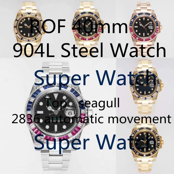 rof montre de luxe movement watches diamond watch gmt 40mm seagull 2836 automatic movement 904l stainless steel case, Slivery;brown
rof montre de luxe movement watches diamond watch gmt 40mm seagull 2836 automatic movement 904l stainless steel case, Slivery;brown