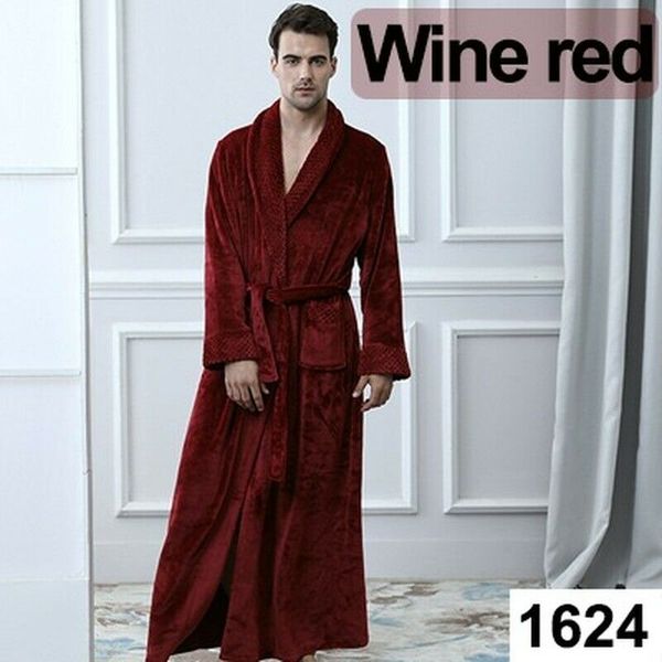 men extra long plus thick flannel winter warm bathrobe waffle bath robe women, Black;brown
men extra long plus thick flannel winter warm bathrobe waffle bath robe women, Black;brown