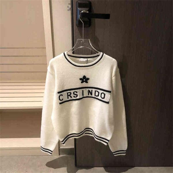 autumn net red star letter embroidery sweater women's fashion sweet long sleeve, White;black
autumn net red star letter embroidery sweater women's fashion sweet long sleeve, White;black