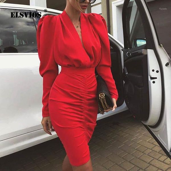 elsvios office lady v-neck workwear dress elegant autumn pleated bodycon dress women puff long sleeve slim club party1, Black;gray
elsvios office lady v-neck workwear dress elegant autumn pleated bodycon dress women puff long sleeve slim club party1, Black;gray