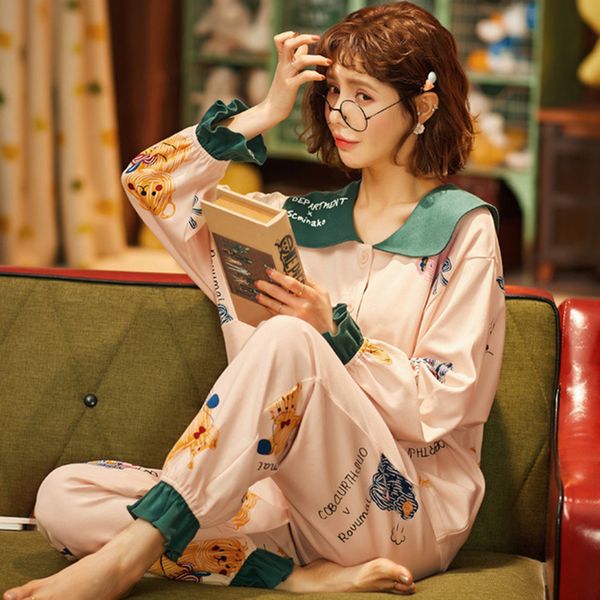 2021 new plus size women autumn spring sleepwear printing pajamas sets female style down collar long sleeve nightwear women's ft57, Black;red
2021 new plus size women autumn spring sleepwear printing pajamas sets female style down collar long sleeve nightwear women's ft57, Black;red