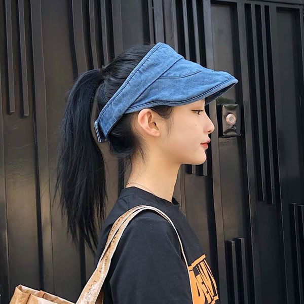 sun hat women's korean version versatile cowboy empty hat summer travel foldable large brim sun hat c0123, Blue;gray
sun hat women's korean version versatile cowboy empty hat summer travel foldable large brim sun hat c0123, Blue;gray