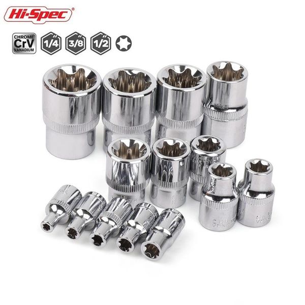 hi-spec 1/4" 3/8" 1/2 e-socket sockets set adapter torx star bit repair hand tools head for torque spanner ratchet socket wrench
hi-spec 1/4" 3/8" 1/2 e-socket sockets set adapter torx star bit repair hand tools head for torque spanner ratchet socket wrench