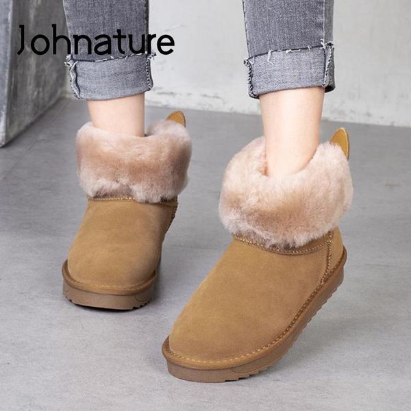 johnature snow boots plush women shoes warm boots genuine leather 2020 winter round toe flat with sewing ankle platform, Black
johnature snow boots plush women shoes warm boots genuine leather 2020 winter round toe flat with sewing ankle platform, Black