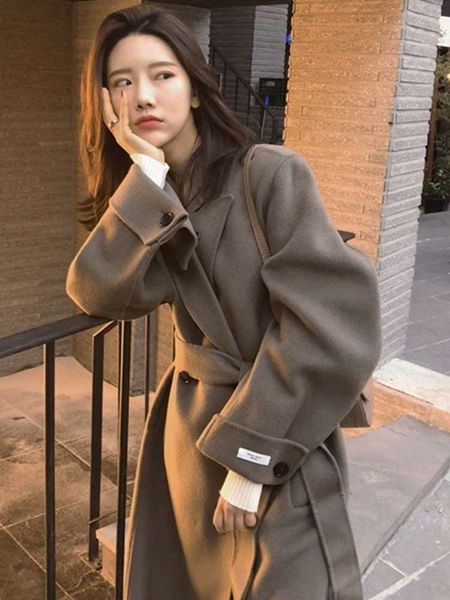 high end double sided cashmere women's middle long over the knee autumn and winter korean loose style woolen coat fashion8uy, Black
high end double sided cashmere women's middle long over the knee autumn and winter korean loose style woolen coat fashion8uy, Black