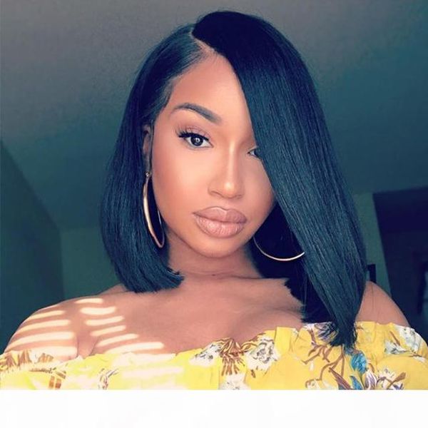 straight lace front wig bob short human hair wigs with bangs for black women bleached knots remy peruvian wig, Black;brown
straight lace front wig bob short human hair wigs with bangs for black women bleached knots remy peruvian wig, Black;brown