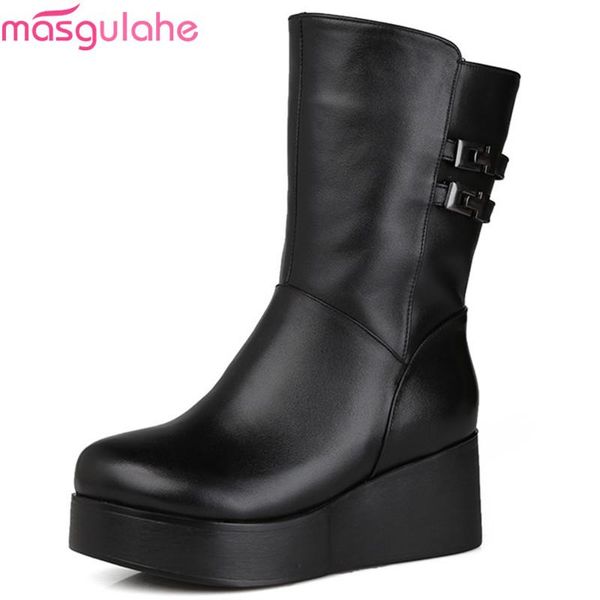 masgulahe black fashion mid calf boots women round toe pu+cow leather boots platform wedges ladies winter wool snow
masgulahe black fashion mid calf boots women round toe pu+cow leather boots platform wedges ladies winter wool snow