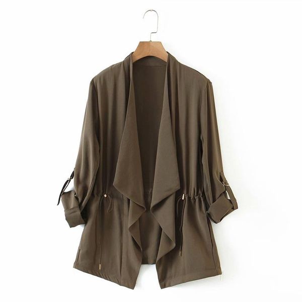 women's suits & blazers 2021 summer women solid coats long sleeve drawstring fashion blazer female elegant street outerwear clothing, White;black
women's suits & blazers 2021 summer women solid coats long sleeve drawstring fashion blazer female elegant street outerwear clothing, White;black