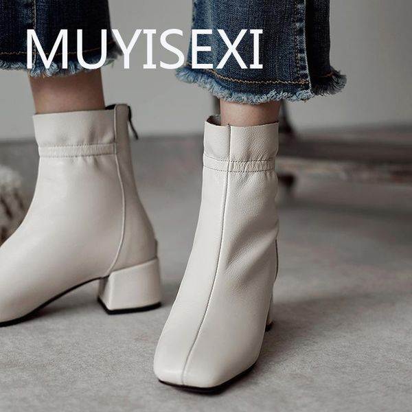 boots fashion genuine leather zipper ankle 5cm high heels square toe short classic elegant dating princess mak01 muyisexi, Black
boots fashion genuine leather zipper ankle 5cm high heels square toe short classic elegant dating princess mak01 muyisexi, Black