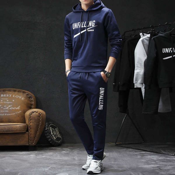 and 2020 spring men's autumn sportswear hooded sweater two piece casual clothes for young men, Gray
and 2020 spring men's autumn sportswear hooded sweater two piece casual clothes for young men, Gray