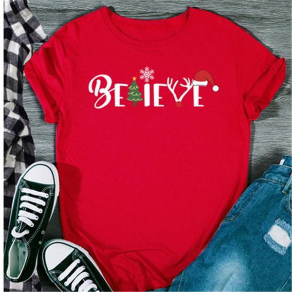 ladies believe christmas t-shirts fashion trend letter pattern short sleeve tee designer female christmas round neck casual loose tshirts, White
ladies believe christmas t-shirts fashion trend letter pattern short sleeve tee designer female christmas round neck casual loose tshirts, White