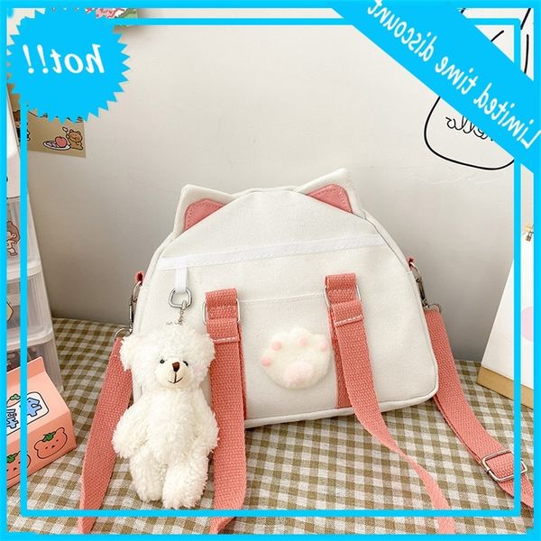 korean canvas women 2020 new cartoon cute portable shoulder personalized cat ear girl messenger bag
korean canvas women 2020 new cartoon cute portable shoulder personalized cat ear girl messenger bag