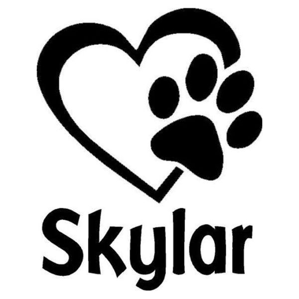 12.5cm*15.2cm paw print in heart personalized vinyl decal dog pet animal name car sticker black/sliver c8-0045
12.5cm*15.2cm paw print in heart personalized vinyl decal dog pet animal name car sticker black/sliver c8-0045
