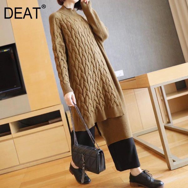 deat pullovers turtleneck sweater women kniited full sleeve irregular hem design loose casual 2021 new autumn fashion ht278, White;black
deat pullovers turtleneck sweater women kniited full sleeve irregular hem design loose casual 2021 new autumn fashion ht278, White;black