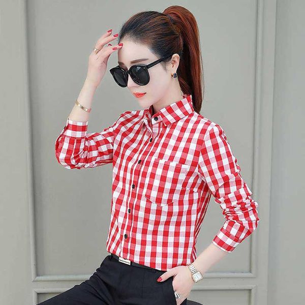 women spring autumn style blouses shirts lady casual long sleeve plaid printed blusas with pocket df2807, White
women spring autumn style blouses shirts lady casual long sleeve plaid printed blusas with pocket df2807, White