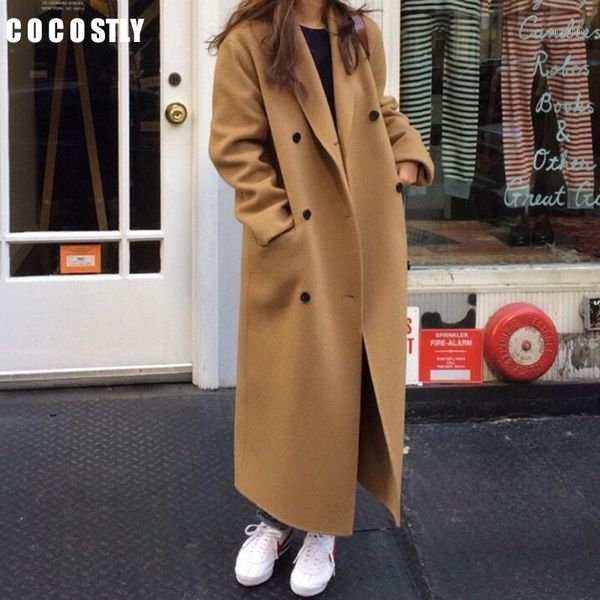 2020 new korea style winter coat women long suit collar double breasted solid overcoat women wool coat loose manteau femme1, Black
2020 new korea style winter coat women long suit collar double breasted solid overcoat women wool coat loose manteau femme1, Black