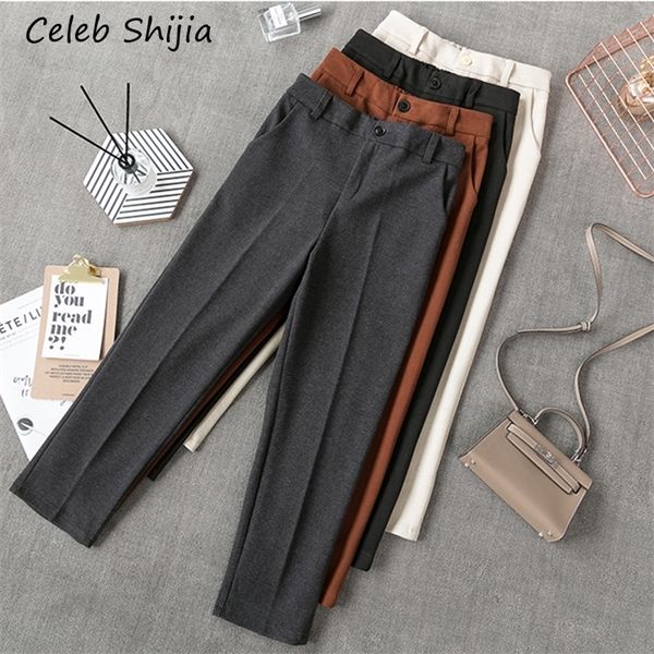 2020 new autumn woman pants wool gray solid casual loose business ol blazer suit pants female high waist trousers winter 1020, Black;white
2020 new autumn woman pants wool gray solid casual loose business ol blazer suit pants female high waist trousers winter 1020, Black;white