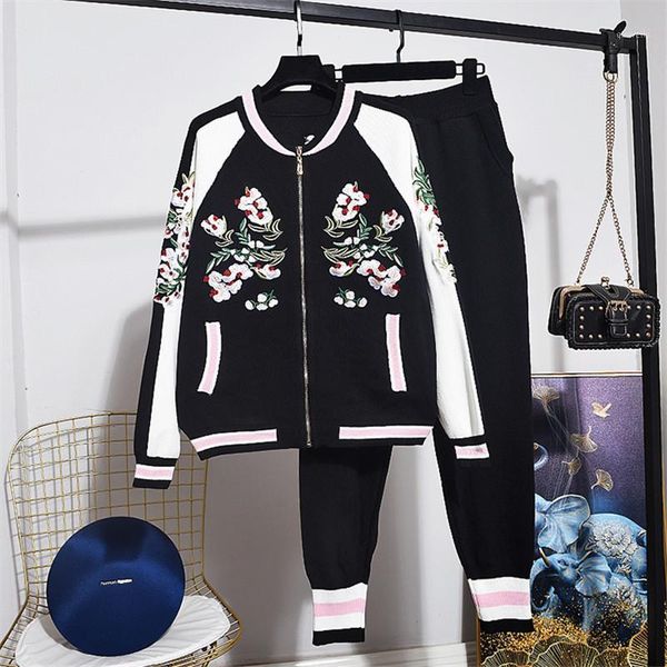 2020 spring autumn women set embroidery flower knitted cardigan long pencil pants two piece outfits female loose casual knit 2pc1, Gray
2020 spring autumn women set embroidery flower knitted cardigan long pencil pants two piece outfits female loose casual knit 2pc1, Gray