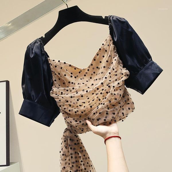 2020 new design summer v-neck short pullovers puff sleeve dot chiffon shirts short-sleeve female blouses for ladies1, White
2020 new design summer v-neck short pullovers puff sleeve dot chiffon shirts short-sleeve female blouses for ladies1, White