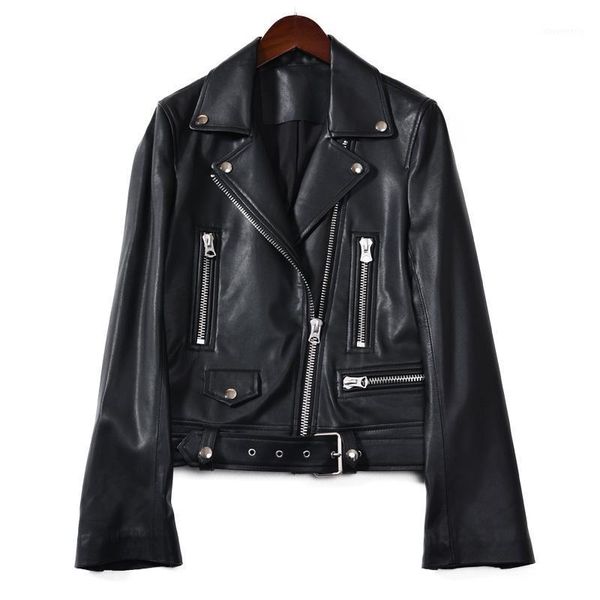 women's leather & faux maomaofur real natural jacket women sheepskin coats belt zippers spring autumn genuine outwear1, Black
women's leather & faux maomaofur real natural jacket women sheepskin coats belt zippers spring autumn genuine outwear1, Black