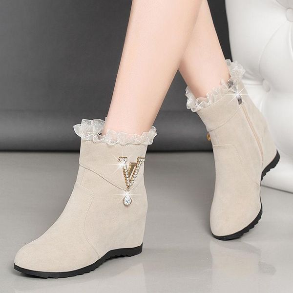autumn and winter korean version of the new frosted and velvet inner increase women's boots wild mid-heel rhinestone short1, Black
autumn and winter korean version of the new frosted and velvet inner increase women's boots wild mid-heel rhinestone short1, Black