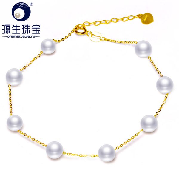 ys real 18k gold 5-6mm white pearl bracelet chinese freshwater pearl bracelet jewelry 1028, Black
ys real 18k gold 5-6mm white pearl bracelet chinese freshwater pearl bracelet jewelry 1028, Black