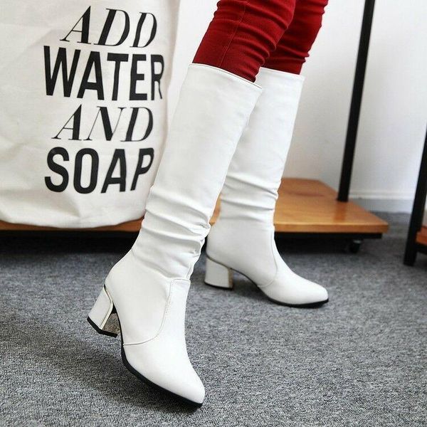 block heels slouch ladies mid calf boots pull on casual shoes autumn plus size new1, Black
block heels slouch ladies mid calf boots pull on casual shoes autumn plus size new1, Black