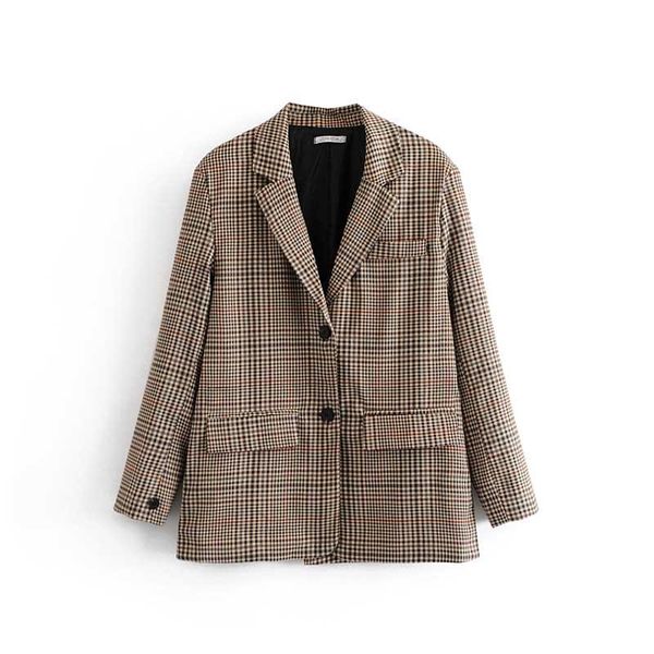women's suits & blazers casual plaid 2021 spring women blazer single breasted feminino notched collar long sleeve jacket fashion, White;black
women's suits & blazers casual plaid 2021 spring women blazer single breasted feminino notched collar long sleeve jacket fashion, White;black